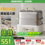 大宇（DAEWOO）【国家补贴 0塑料0涂层】食品级不锈钢电蒸锅双层家用蒸汽锅多功能电炖锅预约S30 18L 【全钢电煮锅】