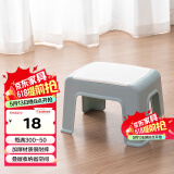 好尔凳子家用小板登卧室换鞋凳防滑塑料凳子脚踏矮凳中号北欧蓝1个