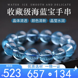 玉有情【自信之石】冰种海蓝宝水晶手链男女款护身符招财手串送男友女友