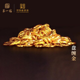 第一福古法金投资黄金盘缠足金999手工金古法锤纹金圈隔片摆件配件 5颗6mm约1.03g