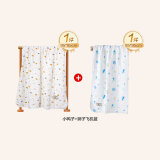 婴儿纱布浴巾纯棉宝宝新生儿童浴巾吸水洗澡巾95cm【2条装】