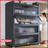 摩霄厨房置物架落地餐边防尘带门储物碗柜大容量收纳橱柜子三层50*42