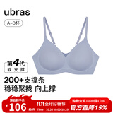 ubras[虞书欣同款]夹心软支撑光面小胸聚拢女无痕内衣隐形无钢圈文胸罩 【背勾款】奶盐蓝色 M 75A/75B