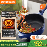 苏泊尔（SUPOR）电炒锅 电煮锅 电火锅 电蒸锅 家用多功能蒸煮炒菜 一体电热锅 4L多用途CJ28A816配蒸笼 