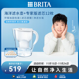 碧然德（BRITA）过滤净水器 家用滤水壶 净水壶 Marella 海洋系列白+专家版滤芯12枚（含附件）