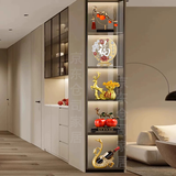 仓司乔迁新居大气酒柜摆件客厅套装电视柜玄关中式办公室工艺品摆设 2025新款5宫格装饰摆件 高端默克金工艺【永不褪色】