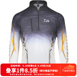 达亿瓦（DAIWA） 新款 一击防晒服 防紫外线钓鱼防晒衣衣夏季冰丝透气长裤 春夏 立领款防晒上衣 黑色 L