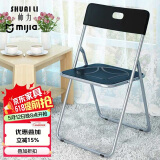 帅力折叠椅子 塑料便携休闲靠背餐椅 办公展培训会议椅凳黑SL1613Y2