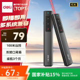 得力激光笔  双接口激光翻页笔 教师ppt投影翻页笔教鞭电子笔演讲笔 无线演示翻页器课件笔  黑色2800