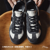 马登夏季新款小白板鞋运动休闲鞋透气GAT赛车平底阿甘德训练鞋子男女 墨黑色 /国风款薄底丝绸刺绣国潮 马登工装 45 (275mm) 男码