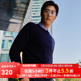 雅戈尔（YOUNGOR）羊毛衫男全绵羊毛羊毛衫舒适暖和厚度适中温暖舒适可内搭翻领衬衫 VYQW639994FYA藏青 L 105cm