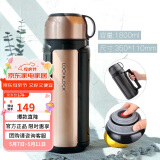 乐扣乐扣（LOCK&LOCK）保温壶304不锈钢保温保冷水壶户外露营旅行壶1.8L金色