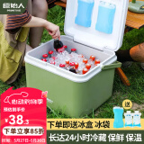 原始人 保温箱冰块冷藏箱户外露营旅行车载冰桶商用摆摊钓鱼小型便携 5L-配冰晶盒+冰袋*4