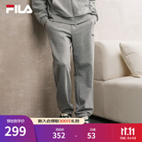 FILA 斐乐情侣款男女长裤25秋冬季新款休闲宽松收口运动裤子加绒保暖 卡地亚花灰-MG L 175/84A/L