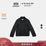 蔻驰（COACH）奥莱男士皮革夹克休闲外套宽松舒适黑色 黑色 L