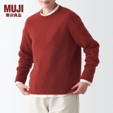 无印良品 MUJI 女式 含牦牛绒骆驼绒圆领毛衣 长袖针织衫秋 冬季 红色 M -L(165/88A)