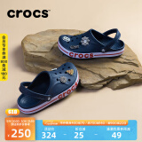 crocs卡骆驰洞洞鞋贝雅卡骆班轻便耐磨一脚蹬休闲鞋|205089 深蓝/辣椒红-4CC 43 (270mm)