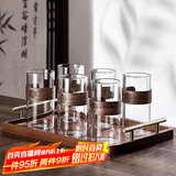 青苹果新中式防烫玻璃杯 家用耐高温水杯客厅待客茶杯喝水杯子6只