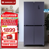 上菱417升十字对开门冰箱 变频节能 一级能效 风冷无霜 离子净味养鲜  大容量四开门家用电冰箱 BQE417PWL（星墨青）