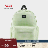 VANS范斯官方 男女情侣背包双肩包小棋盘格大容量书包 青柠色 均码