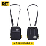 卡特（CAT）单肩包斜挎包小包便携潮迷你手机包 男女 84876 黑色
