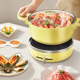 飞利浦（PHILIPS）电火锅 电煮锅 火锅专用锅 家用4L多功能涮肉锅 不粘分体可拆洗电热锅 零涂层 HD2236/60 黄色款