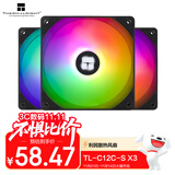 Thermalright(利民) TL-C12C-S X3 黑色argb12cm机箱幻彩低噪风扇ARGB 4PIN PWM 1550转速 三连包