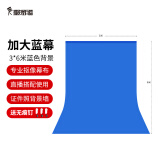 摄影怪兵器（hakutatz）直播视频绿幕主播抠像拍摄拍照人像背景布摄影纯色虚拟背景网红背景墙 3*6米蓝色