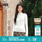 森马（Semir）长袖T恤女半高领吸湿发热抗菌2024冬紧身抓绒打底衫109724101001
