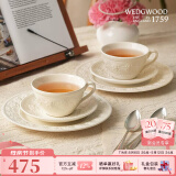WEDGWOOD[母亲节礼物]欢愉假日树莓2杯2碟咖啡杯碟精致茶杯碟高颜值下午茶 欢愉假日白色2杯2碟
