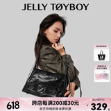 JellyToyboy包包女包JTB空集包.2025新款通勤大容量邮差包小众设计感斜挎包 黑色