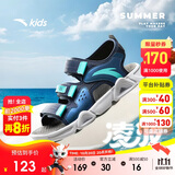 安踏儿童运动凉鞋男大童2025夏季透气魔术贴露趾沙滩鞋A12326962I