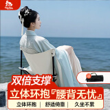 侠客森林【XIA KE SEN LIN】户外折叠高背月亮椅躺椅坐躺两用便携式椅子 卡其色【经典款】6层夹棉面料/加大座垫