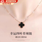 宁玥儿经典幸运四叶草项链女轻奢高级感锁骨链吊坠设计感送老婆生日礼物 幸运四叶草项链-黑色Y125