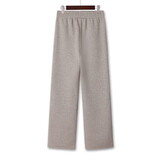 雪夕（XUEXI）妈妈秋冬装加绒加厚毛呢直筒裤中老年女冬季松紧腰休闲裤新款长裤