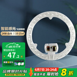 德力西（DELIXI）LED光源模组改造灯板圆形节能灯泡灯条贴片白光替换灯盘灯珠灯管 智能感光24W白光（10-15平）