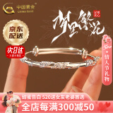 中国黄金（CHINA GOLD）繁花似锦银镯子足银手镯女年轻款520送女朋友礼物送妈妈纪念日 【京速达】繁花似锦手镯【30g±1g-中金礼盒】