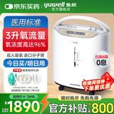 鱼跃（yuwell）3L升制氧机家用 老年人医用级便携式肺气肿呼吸氧气带雾化一体机 【8F-3CW活性碳过滤技术】3L稳定制氧雾化一体