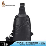 暇步士（Hush Puppies）胸包男头层牛皮腰包简约时尚运动单肩包潮流斜挎包生日礼物