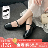 西遇玛丽珍女鞋2025新款春夏法式配裙子气质圆头软底平底鞋银色单鞋 黑色 （35预售5月15日） 36