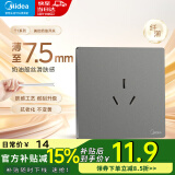 美的（Midea）开关插座面板全屋套餐86型墙面暗装家用一开5五孔电源插座超薄T1 【新国标】三孔16A插座