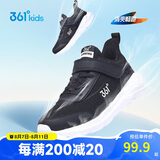 361° 男童跑鞋 中大童儿童运动鞋透气舒适春秋季跑鞋 黑 36