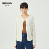 深呼吸DEEP BREATH女装可机洗纯羊毛针织开衫女A400732 米白 L (4)