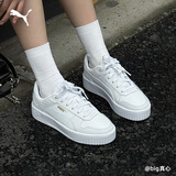 彪马（PUMA）厚底鞋|增高小白鞋女子新款冬季经典板鞋CARINA389390 白-白-金色-01 37