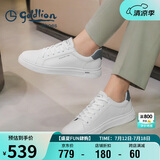 金利来（goldlion）男鞋时尚个性耐磨板鞋舒适系带休闲鞋55323073920A-白色-39码