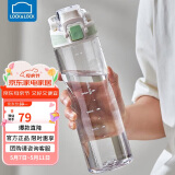乐扣乐扣（LOCK&LOCK）人鱼线塑料运动水杯夏天便携水壶带刻度提手男女水杯子700ML绿色