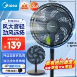 美的（Midea）【超级单品】七叶轻音立式电风扇家用柔风落地扇台式桌面小型风扇大风量节能摇头宿舍电扇 SAF30AB