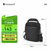 WINPARD/威豹商务男包手提公事包休闲单肩包出差男包斜挎包 黑色（小版/三层袋）