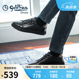 金利来（goldlion）男鞋时尚个性耐磨板鞋舒适系带休闲鞋55323073901A-黑色-41码