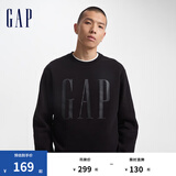 Gap男女装字母印花大logo圆领抓绒卫衣609136简约经典款 黑色 170/92A(M) 亚洲尺码